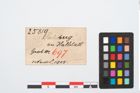 Etikett zu Bronzemehrkopfnadel (NHMW-PRAE-025819)